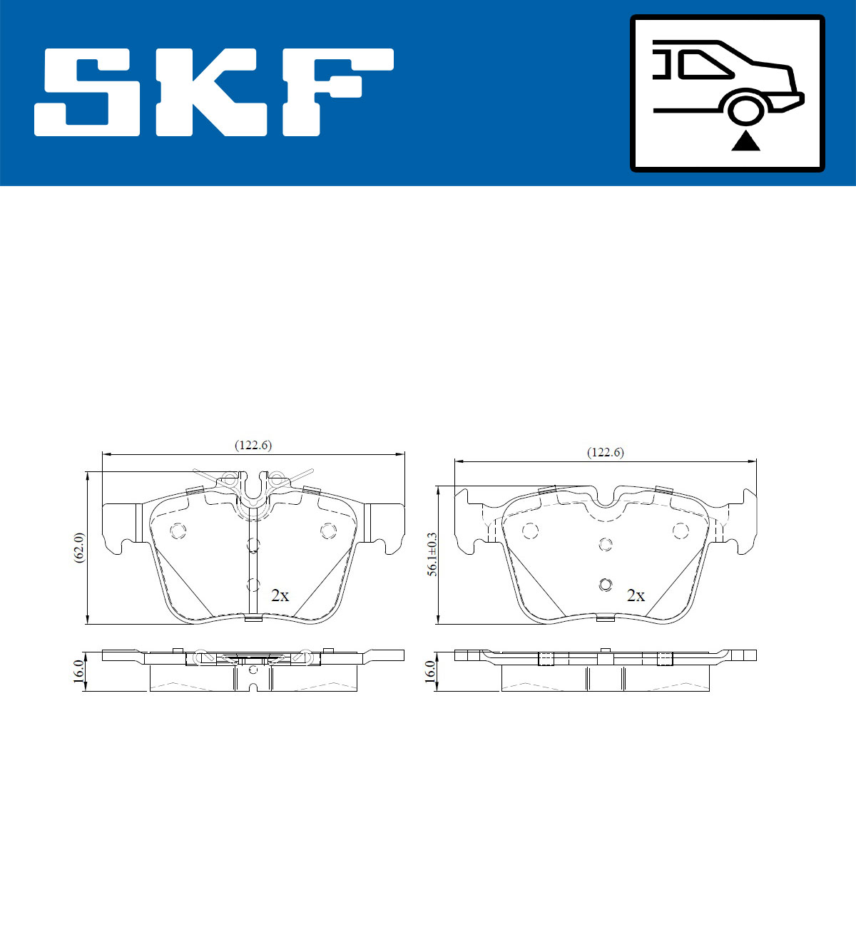 Set placute frana,frana disc VKBP 90117 E SKF